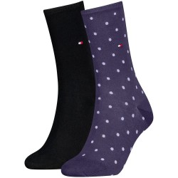 Чорапи Tommy hilfiger Dot socks 2 pairs - Black / Purple (Purple Haze) чорапи,мъжки,чорапи,дамски,чорапи,tommy,hilfiger,dot,socks,2,pairs,black,purple,(purple,haze)