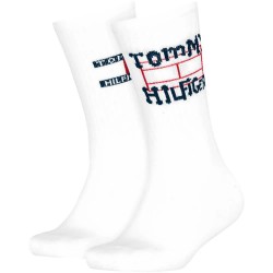 Чорапи Tommy hilfiger Graffiti Flag crew socks 2 pairs - White (White) чорапи,мъжки,чорапи,дамски,чорапи,tommy,hilfiger,graffiti,flag,crew,socks,2,pairs,white,(white)