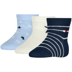 Чорапи Tommy hilfiger Stars&Stripe socks 3 pairs - White / Blue (Light Blue) чорапи,мъжки,чорапи,дамски,чорапи,tommy,hilfiger,stars&stripe,socks,3,pairs,white,blue,(light,blue)