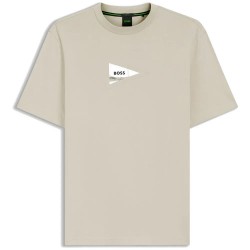 Тениска BOSS Network Photo 10280609 GREEN short sleeve T-shirt - Beige (Light Beige) тениска,мъжки,тениски,дамски,тениски,boss,network,photo,10280609,green,short,sleeve,t,shirt,beige,(light,beige)