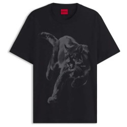 Тениска HUGO Daffilo 10258299 RED T-shirt - Black (Black 001) тениска,мъжки,тениски,дамски,тениски,hugo,daffilo,10258299,red,t,shirt,black,(black,001)