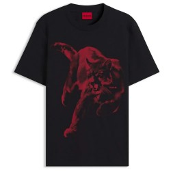 Тениска HUGO Daffilo 10258299 RED T-shirt - Black (Black 003) тениска,мъжки,тениски,дамски,тениски,hugo,daffilo,10258299,red,t,shirt,black,(black,003)