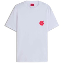 Тениска HUGO Datril 10268981 RED T-shirt - White (White) тениска,мъжки,тениски,дамски,тениски,hugo,datril,10268981,red,t,shirt,white,(white)