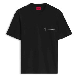 Тениска HUGO Derenn 10282172 RED short sleeve T-shirt - Black (Black) тениска,мъжки,тениски,дамски,тениски,hugo,derenn,10282172,red,short,sleeve,t,shirt,black,(black)