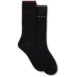 Чорапи HUGO Retro 10280475 RED crew socks 2 pairs - Black (Black) чорапи,мъжки,чорапи,дамски,чорапи,hugo,retro,10280475,red,crew,socks,2,pairs,black,(black)