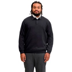 Jack & jones Basic Plus Size long sleeve polo - Black (Black) дамски,блузи,с,яка,мъжки,блузи,с,яка,jack,&,jones,basic,plus,size,long,sleeve,polo,black,(black)