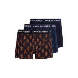 Боксерки Jack & jones Dale Smiley Trunks boxers 3 pairs - Multicolor (Black / Sky Captain) боксерки,мъжко,бельо,jack,&,jones,dale,smiley,trunks,boxers,3,pairs,multicolor,(black,sky,captain)