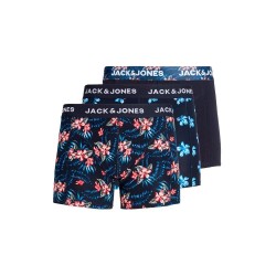 боксерки,мъжко,бельо,jack,&,jones,lamine,flower,trunks,boxers,3,pairs,blue,(sky,captain,sky,captain)