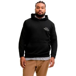 Суичър Jack & jones Norrebro Plus Size hoodie - Black (Black) суичър,мъжки,пуловери,jack,&,jones,norrebro,plus,size,hoodie,black,(black)