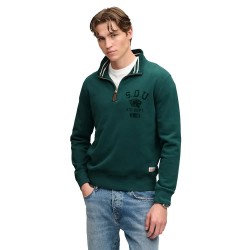 Блуза Superdry Tonal half zip sweatshirt - Green (Storm Green) блуза,мъжки,пуловери,superdry,tonal,half,zip,sweatshirt,green,(storm,green)