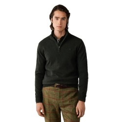 Блуза Hackett HM7000286 half zip sweater - Green (Hunter Green) блуза,мъжки,пуловери,дамски,пуловери,hackett,hm7000286,half,zip,sweater,green,(hunter,green)