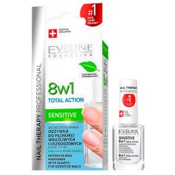 Eveline Total Action Sensitive 8In1 12ml nail oil - Clear специфични,козметични,продукти,eveline,total,action,sensitive,8in1,12ml,nail,oil,clear