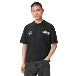 Тениска Allsaints Chromium short sleeve T-shirt - Black (Washed Black) тениска,мъжки,тениски,дамски,тениски,allsaints,chromium,short,sleeve,t,shirt,black,(washed,black)
