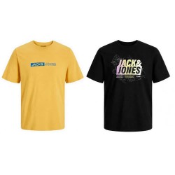 Тениска Jack & jones Corp Logo short sleeve T-shirt 2 units - Yellow / Black (Black) тениска,мъжки,тениски,дамски,тениски,jack,&,jones,corp,logo,short,sleeve,t,shirt,2,units,yellow,black,(black)