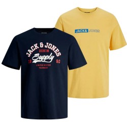 Тениска Jack & jones Corp Logo short sleeve T-shirt 2 units - Yellow / Blue (Navy Blazer) тениска,мъжки,тениски,дамски,тениски,jack,&,jones,corp,logo,short,sleeve,t,shirt,2,units,yellow,blue,(navy,blazer)