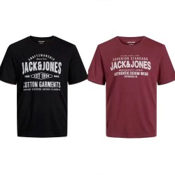 Тениска Jack & jones Logo Block short sleeve T-shirt 2 units - Red / Black (Black / Vineyard Wine) тениска,мъжки,тениски,дамски,тениски,jack,&,jones,logo,block,short,sleeve,t,shirt,2,units,red,black,(black,vineyard,wine)