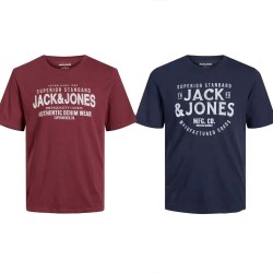 Тениска Jack & jones Logo Block short sleeve T-shirt 2 units - Blue / Purple (Vineyard Wine / Navy) тениска,мъжки,тениски,дамски,тениски,jack,&,jones,logo,block,short,sleeve,t,shirt,2,units,blue,purple,(vineyard,wine,navy)