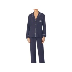 Пижама Lauren Hammond long sleeve pyjama - Blue (White / Navy) пижама,дамски,пижами,lauren,hammond,long,sleeve,pyjama,blue,(white,navy)