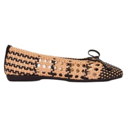 Обувки Wonders Bow 04 ballet pumps - Brown (Black / Sand) обувки,дамски,обувки,wonders,bow,04,ballet,pumps,brown,(black,sand)