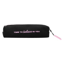 Mr wonderful Time to Believe pencil case - Black (Pink) ученически,принадлежности,mr,wonderful,time,to,believe,pencil,case,black,(pink)