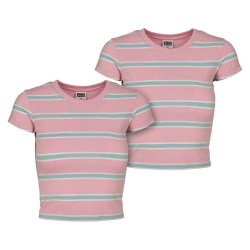 Фланелка с къс ръкав Urban classics TB3650A short sleeve top 2 units - Pink (Girly Pink / Ocean Blue / Girly Pink / Ocean Blue) фланелка,с,къс,ръкав,дамски,топове,urban,classics,tb3650a,short,sleeve,top,2,units,pink,(girly,pink,ocean,blue,girly,pink,ocean,blue)