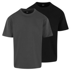 Тениска Urban classics TB8012A short sleeve T-shirt 2 units - Black / Grey (Magnet / Black) тениска,мъжки,тениски,дамски,тениски,urban,classics,tb8012a,short,sleeve,t,shirt,2,units,black,grey,(magnet,black)