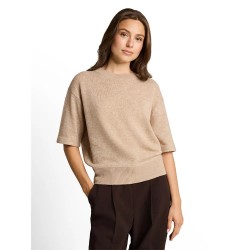 риза,с,къс,ръкав,дамски,блузи,tom,tailor,1053214,short,sleeve,sweatshirt,beige,(gravel,beige,melange)