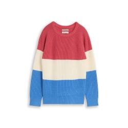Блуза Tom tailor 1053247 sweatshirt - Multicolor (Soft Blue And Red Block Stripe) блуза,детски,блузи,tom,tailor,1053247,sweatshirt,multicolor,(soft,blue,and,red,block,stripe)
