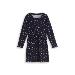 Рокля Tom tailor 1053261 long sleeve dress - Blue (Multicolor Butterfly Design) рокля,дамски,поли,и,рокли,tom,tailor,1053261,long,sleeve,dress,blue,(multicolor,butterfly,design)