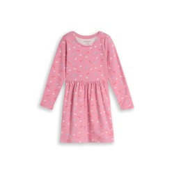 Рокля Tom tailor 1053261 long sleeve dress - Pink (Pink Mini Butterfly Design) рокля,дамски,поли,и,рокли,tom,tailor,1053261,long,sleeve,dress,pink,(pink,mini,butterfly,design)