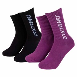 чорапи,мъжки,чорапи,дамски,чорапи,santa,cruz,strip,crew,socks,2,pairs,berry,&,black