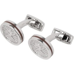 Hackett Round Brolly Bowler cufflinks - Silver (Oxblood Red) бижутерия,hackett,round,brolly,bowler,cufflinks,silver,(oxblood,red)