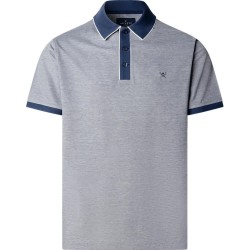 Hackett Two Tone Oxford short sleeve polo - Grey (Airforce Blue) дамски,блузи,с,яка,мъжки,блузи,с,яка,hackett,two,tone,oxford,short,sleeve,polo,grey,(airforce,blue)