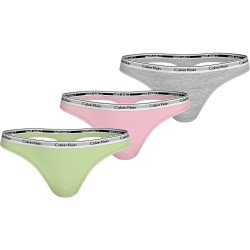 Calvin klein 000QD5209E thong 3 units refurbished - Multicolor (Highline Green / Buff Pink / Gry Htr) дамско,бельо,дамски,бикини,и,танкини,calvin,klein,000qd5209e,thong,3,units,refurbished,multicolor,(highline,green,buff,pink,gry,htr)