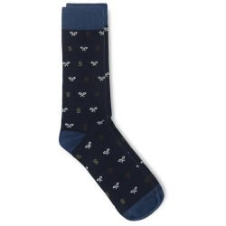 Чорапи Silbon Letter Pattern socks - Black (Navy Blue) чорапи,мъжки,чорапи,дамски,чорапи,silbon,letter,pattern,socks,black,(navy,blue)