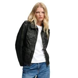 Яке Superdry Angelina Faux jacket - Black (Black) яке,мъжки,якета,дамски,якета,и,палта,superdry,angelina,faux,jacket,black,(black)