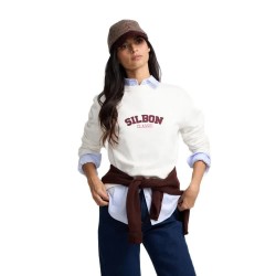 Блуза Silbon Classic sweatshirt - White (Raw) блуза,дамски,блузи,silbon,classic,sweatshirt,white,(raw)