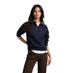 Блуза с яка Silbon Corduroy Polo Collar sweatshirt - Blue (Navy Blue) блуза,с,яка,дамски,блузи,silbon,corduroy,polo,collar,sweatshirt,blue,(navy,blue)