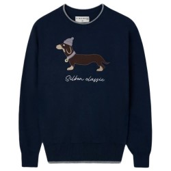 Блуза Silbon Dog sweater - Blue (Navy Blue) блуза,мъжки,пуловери,дамски,пуловери,silbon,dog,sweater,blue,(navy,blue)