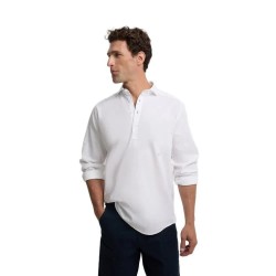 Silbon Sport Linen long sleeve polo - White (White) дамски,блузи,с,яка,мъжки,блузи,с,яка,silbon,sport,linen,long,sleeve,polo,white,(white)