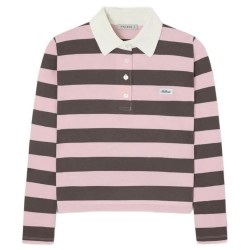 дамски,блузи,с,яка,мъжки,блузи,с,яка,silbon,striped,long,sleeve,polo,pink,(pink,brown)