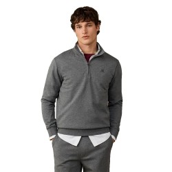 Блуза Hackett HM5800195 half zip sweatshirt - Grey (Charcoal Grey) блуза,мъжки,пуловери,hackett,hm5800195,half,zip,sweatshirt,grey,(charcoal,grey)