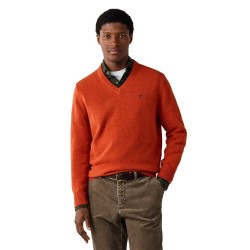 Блуза Hackett HM7000288 v neck sweater - Orange (Spice Orange) блуза,мъжки,пуловери,дамски,пуловери,hackett,hm7000288,v,neck,sweater,orange,(spice,orange)
