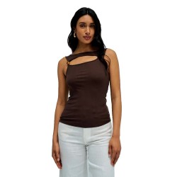 Тениска Salsa jeans 21012156 sleeveless T-shirt - Brown (Brown) тениска,мъжки,тениски,дамски,тениски,salsa,jeans,21012156,sleeveless,t,shirt,brown,(brown)