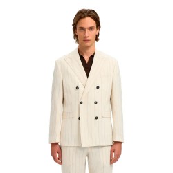 Сако Selected Oasis Linen Regular Fit blazer - Beige (Egret / Pinstripe) сако,мъжки,сака,selected,oasis,linen,regular,fit,blazer,beige,(egret,pinstripe)