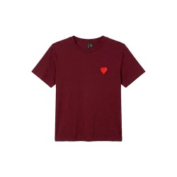 Тениска Vero moda Paulina short sleeve T-shirt - Red (Windsor Wine / Red Heart) тениска,мъжки,тениски,дамски,тениски,vero,moda,paulina,short,sleeve,t,shirt,red,(windsor,wine,red,heart)