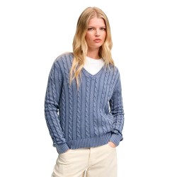Блуза Superdry Washed Cable Jumper v neck sweater - Blue (Mariner Navy) блуза,мъжки,пуловери,дамски,пуловери,superdry,washed,cable,jumper,v,neck,sweater,blue,(mariner,navy)
