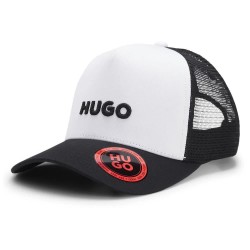 Шапка HUGO Marsel 10269331 RED trucker cap - White (Natural) шапка,всички,шапки,hugo,marsel,10269331,red,trucker,cap,white,(natural)