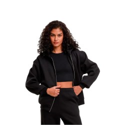 Блуза Build your brand BY445 Loose Fit full zip sweatshirt - Black (Black) блуза,дамски,блузи,build,your,brand,by445,loose,fit,full,zip,sweatshirt,black,(black)