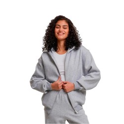 Блуза Build your brand BY445 Loose Fit full zip sweatshirt - Grey (Heather Grey) блуза,дамски,блузи,build,your,brand,by445,loose,fit,full,zip,sweatshirt,grey,(heather,grey)